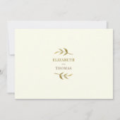 カジュアルエレガントアイボリー結婚金ゴールド 招待状 (裏面)