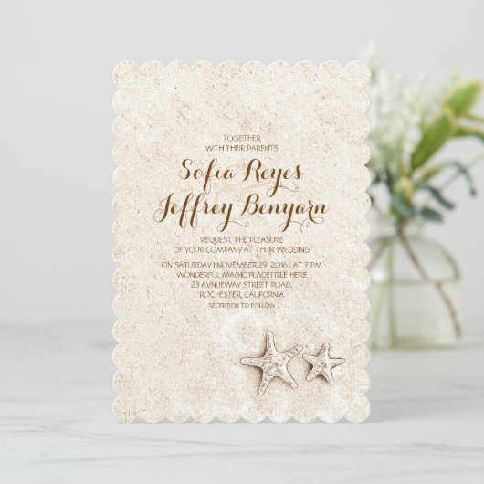 カジュアルエレガントビーチ結婚式招待状 招待状 (スタンド正面)