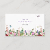 カジュアルエレガントフローラブライダルシャワー プレイスカード (裏面)