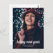 カジュアルエレガントHappy New Year Script Photo ポストカード (正面/裏面)