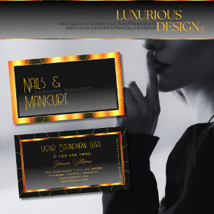 カジュアルオレンジ色フレーム黒グラデーシスタイリッシュョモダンン 名刺