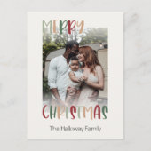 カジュアルカラフルクリスマスの色あせ写真 シーズンポストカード (正面)