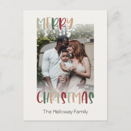 カジュアルカラフルクリスマスの色あせ写真 シーズンポストカード