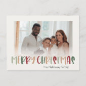 カジュアルカラフルクリスマスの色あせ写真 シーズンポストカード (正面)