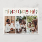 カジュアルカラフルクリスマス写真 シーズンポストカード (正面)