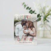 カジュアルカラフルChristmas Bright Full Photo シーズンポストカード (スタンド正面)