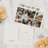 カジュアルカラフルChristmas Five Photo シーズンポストカード