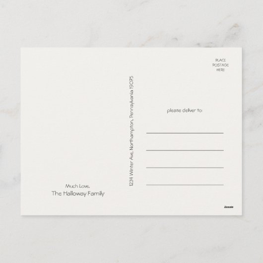 カジュアルカラフルChristmas Five Photo シーズンポストカード (裏面)