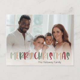 カジュアルカラフルChristmas Full Photo シーズンポストカード