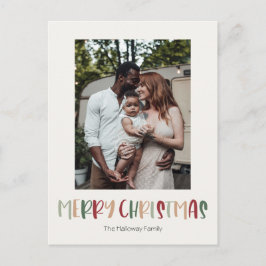 カジュアルクカラフルリスマス縦独身の写真 シーズンポストカード