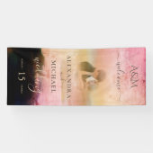 カジュアルクリームブラック抽象芸術オーバーレイ結婚写真 横断幕 (横)