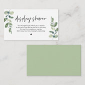 カジュアルグリーエンズ、ディスプレイシャワー、ブラック、ウェディング エンクロージャーカード (正面/裏面)