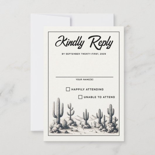 カジュアルサク結婚ス 出欠カード (正面)