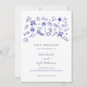 カジュアルサマーコーストウェディングフォトSave the Date (正面)