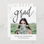 カジュアルシンプルタイポグラフィ大学院写真 案内ポストカード (正面/裏面)