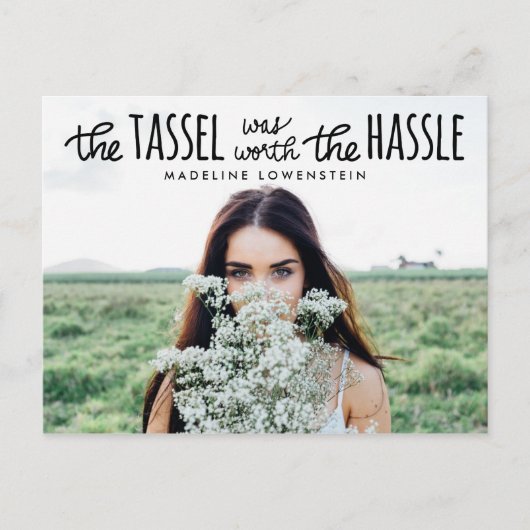 カジュアルシンプル可愛いタイポグラフィ インビテーションポストカード (正面)