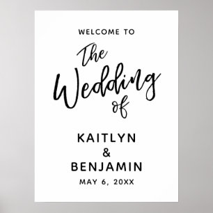 カジュアルシンプル歓迎結婚サイン ポスター