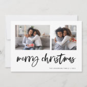 カジュアルスクリプトツー写真グリッド | メリークリスマス シーズンカード (正面)