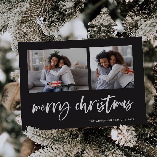 カジュアルスクリプトツー フォトグリッド | メリークリスマス シーズンカード