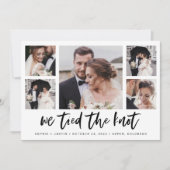 カジュアルスクリプトマルチフォトウェディングアナウンスメント 招待状 (正面)