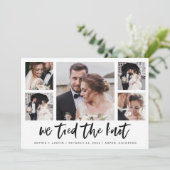 カジュアルスクリプトマルチフォトウェディングアナウンスメント 招待状 (スタンド正面)