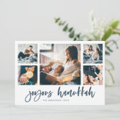 カジュアルスクリプトマルチフォトグリッド | 楽しいハヌカ シーズンカード (スタンド正面)