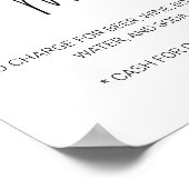 カジュアルスクリプト限定バー ドリンクメニュー ウェディング ポスター (角)