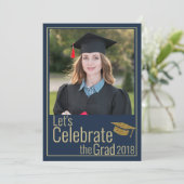 カジュアルスクリプト | オーダーメイド フォト 卒業パーティー 招待状 (スタンド正面)