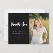 カジュアルスクリプモダント卒業サンキューカード 招待状 (正面)