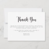 カジュアルスクリプモダント卒業サンキューカード 招待状 (裏面)