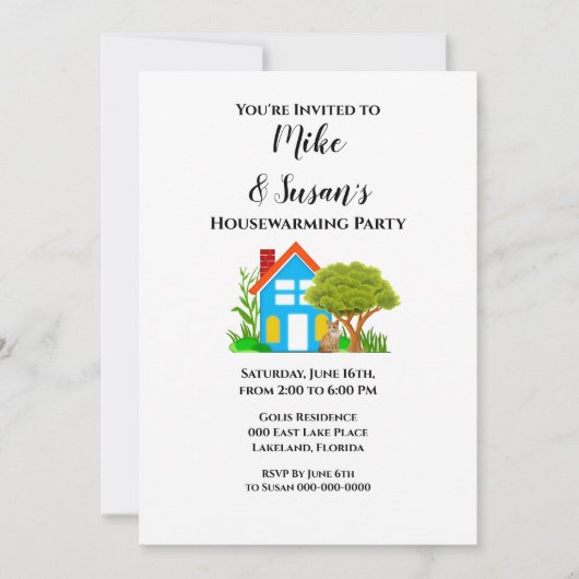 カジュアルスタイル引っ越し祝いパーティーパーティの招待状 招待状