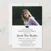 カジュアルタイポグラフィスクリプト2写真の卒業 招待状 (裏面)