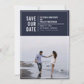 カジュアルタイポグラフィフレームフラット日付の写真を保存 セーブザデート (正面)