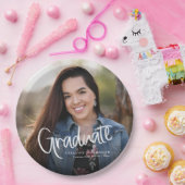 カジュアルトレンディースクリプトの卒業写真 ペーパープレート (パーティー)