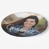 カジュアルトレンディースクリプトの卒業写真 ペーパープレート (アングル)