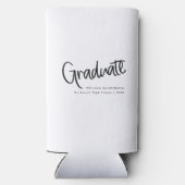 カジュアルトレンディースクリプトブラック&ホワイト卒業 スリム缶クーラー (裏面)