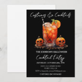 カジュアルドレス & カクテル ハロウィンパーティー 水彩 招待状 (正面/裏面)
