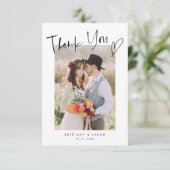 カジュアルハートの写結婚真でスクリプト サンキューカード (スタンド正面)