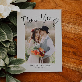 カジュアルハートの写結婚真でスクリプト サンキューカード