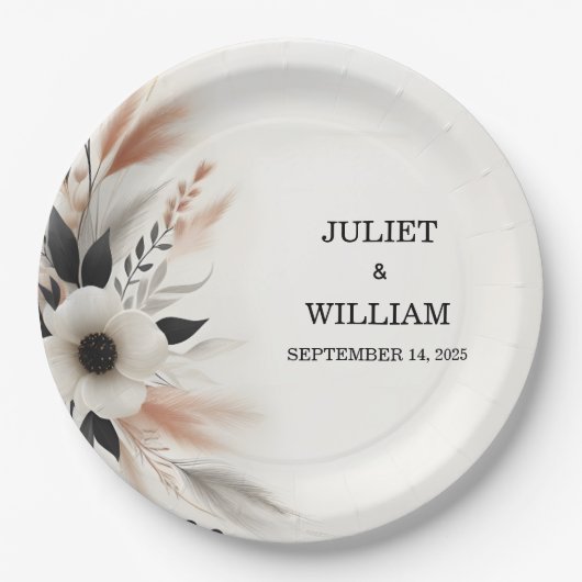 カジュアルハートファンシーは何も結婚ない ペーパープレート (正面)