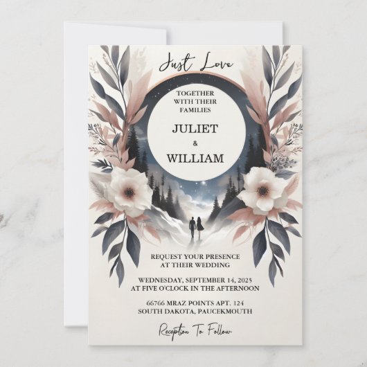 カジュアルハートファンシーは何も結婚ない 招待状 (正面)