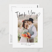 カジュアルハートモダンの写結婚真を書く ポストカード (正面/裏面)