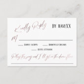 カジュアルバラ金ゴールド手書き入力RSVP曲要求 エンクロージャーカード (裏面)