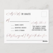 カジュアルバラ金ゴールド手書き入力RSVP曲要求 ポストカード (裏面)