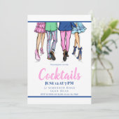 カジュアルパーティーのおしゃれなカップル プレップスタイル 招待状 (スタンド正面)