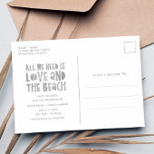 カジュアルビーチの目的地の結婚式の日付を保存 案内ポストカード