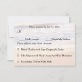 カジュアルビーチウェディング ゴールドウェーブ RSVP 招待状 (裏面)