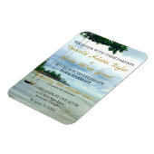 カジュアルビーチスイング金ゴールド書道結婚式の招待 マグネット (左側)