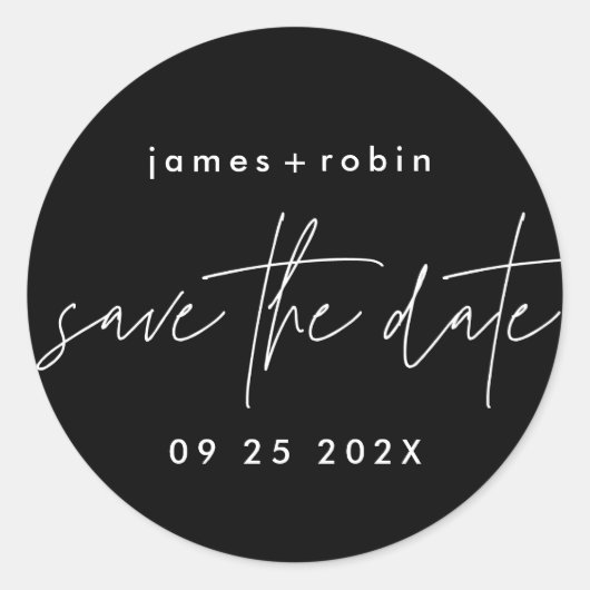 カジュアルファンキー黒エレガントモダン ラウンドシール (正面)