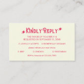 カジュアルファンシーモダンNo Just Love Wedding RSVP エンクロージャーカード (正面)